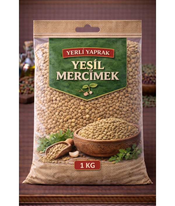 Yeşil Mercimek Paket 1 Kg